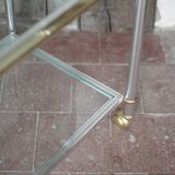 Vintage rolling dessert bar in gold metal and glass by Roche Bobois.