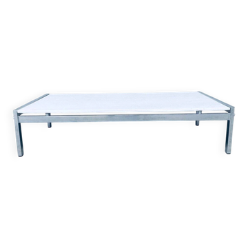 Postmodern Italian Carrara Marble Low Coffee Table, 1970s