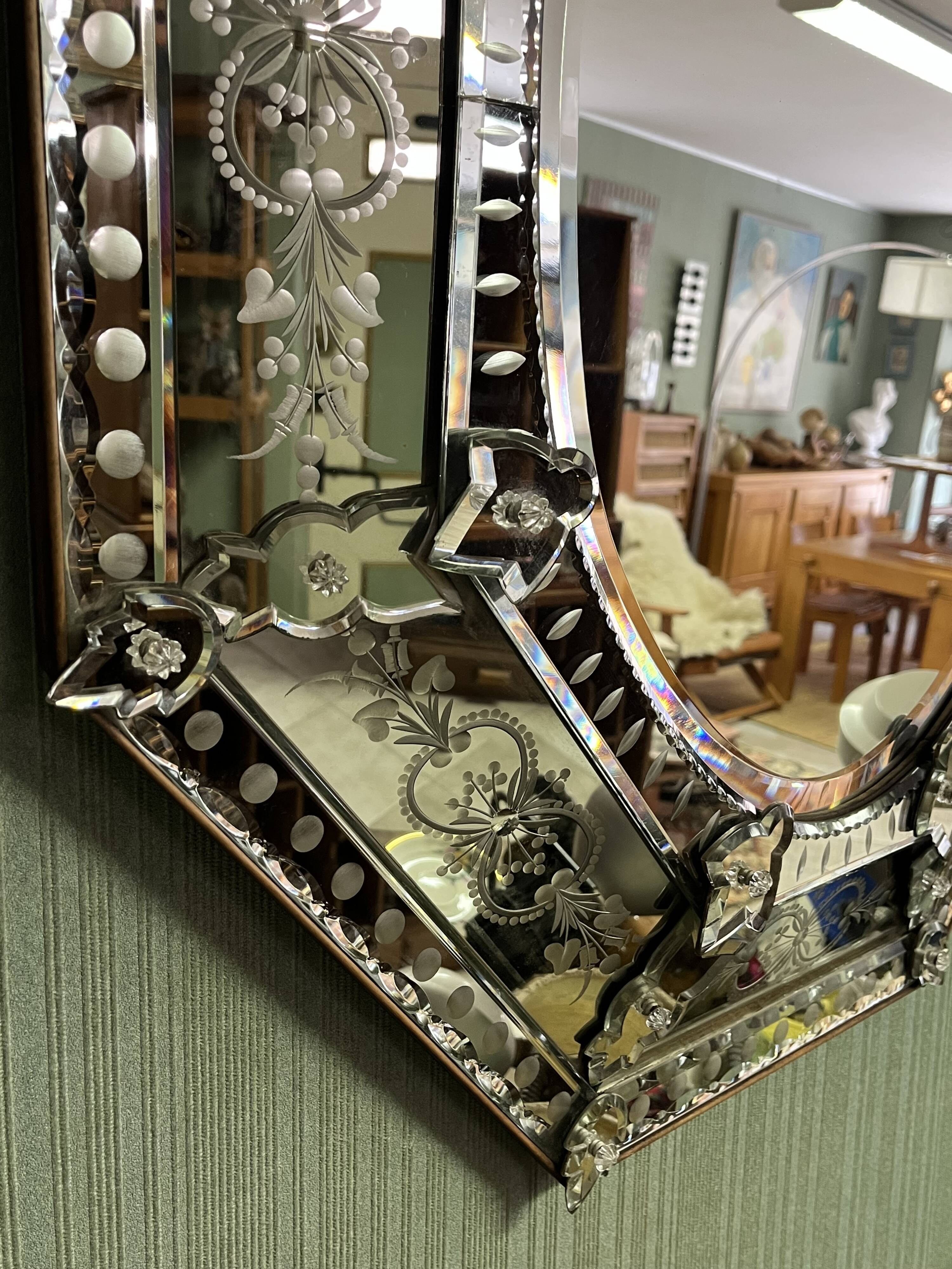 Antique Venetian mirror 86cm x 70cm