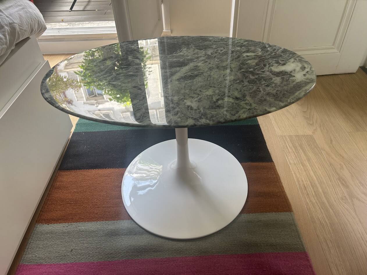 Pseudo Knoll gueridon green marble