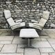 Pair of Armchairs and Ottoman, "Joker" Model, Large Leather Model