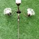1970s chandelier with 3 light arms and frilled tulips