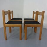 Danish Oak Dining Chairs, Set of 4, 1960s