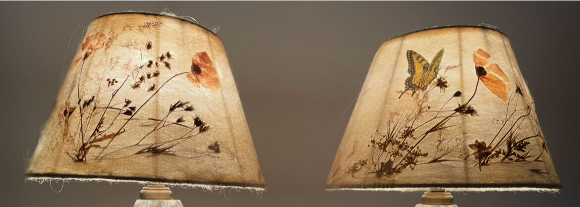 Paire d’abats- jour artisanale vintage