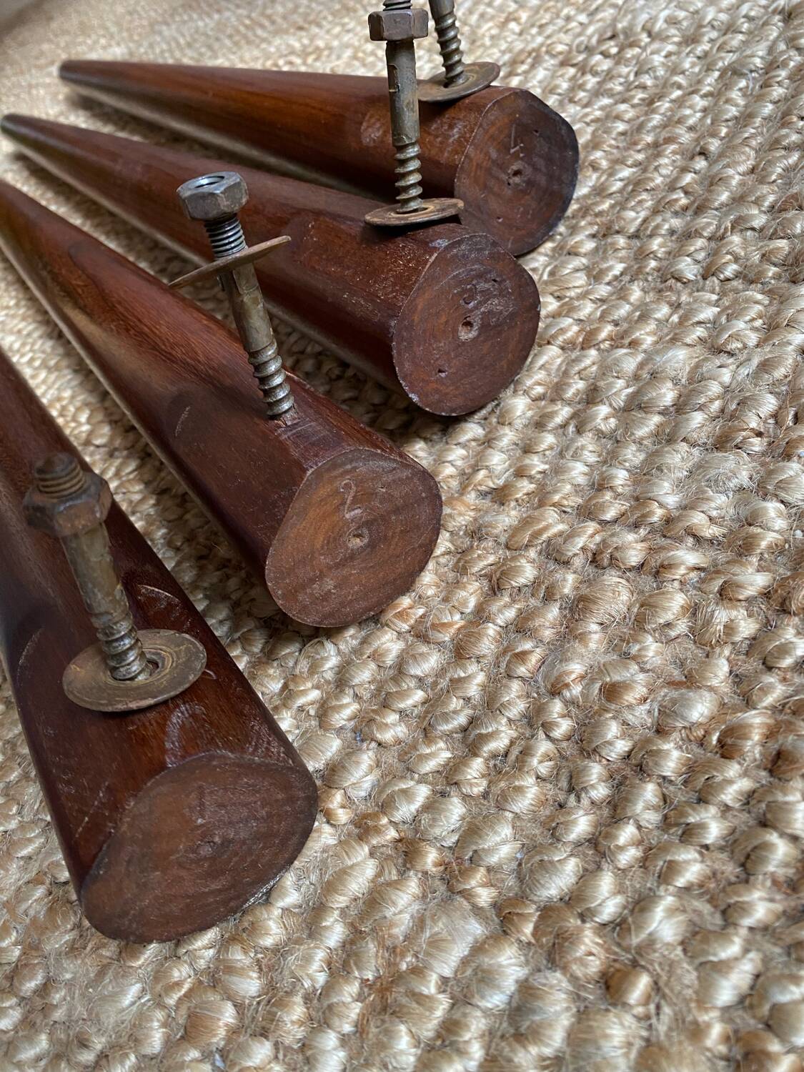 Danish round teak table from the 60s