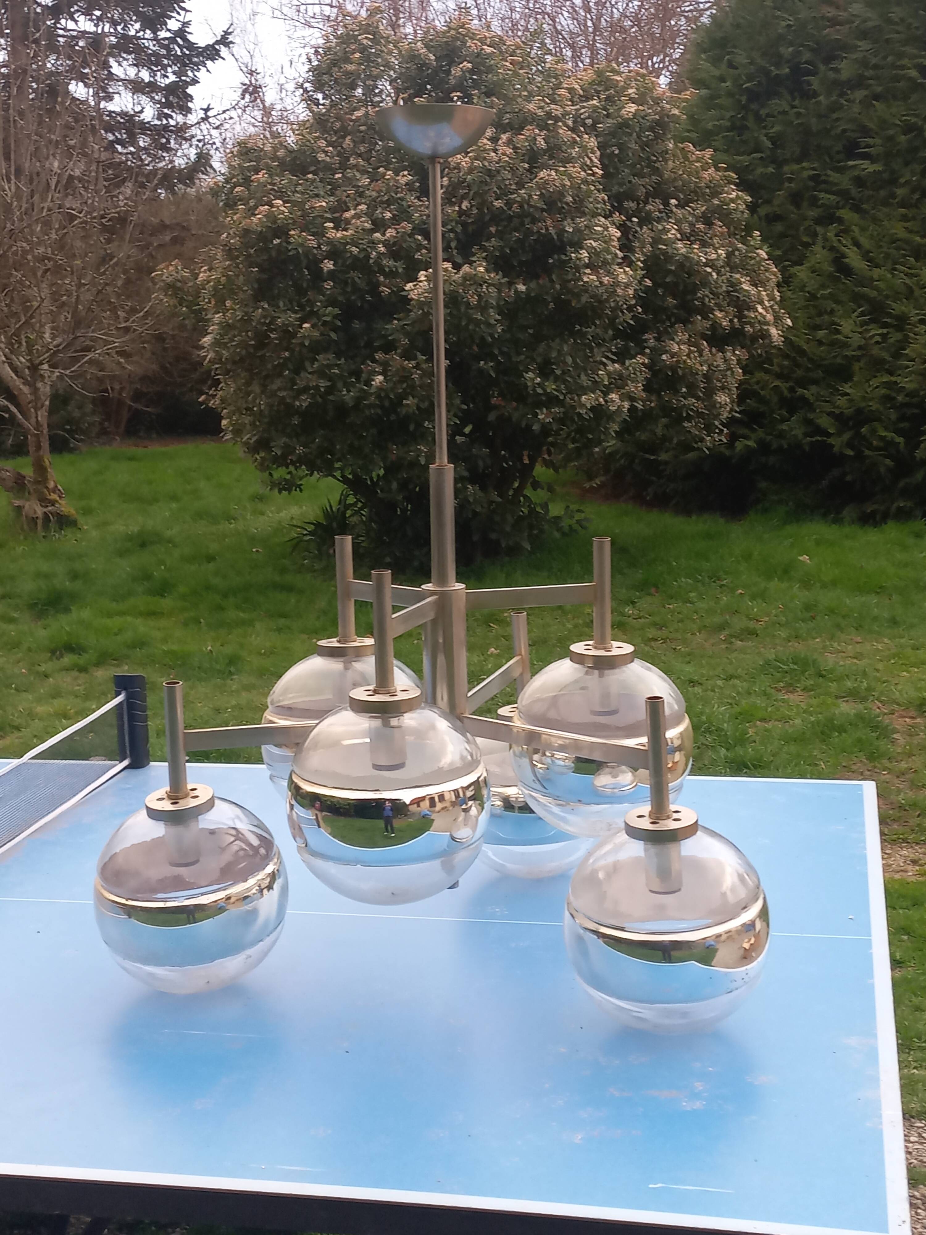 Space age design chandelier from the 70s