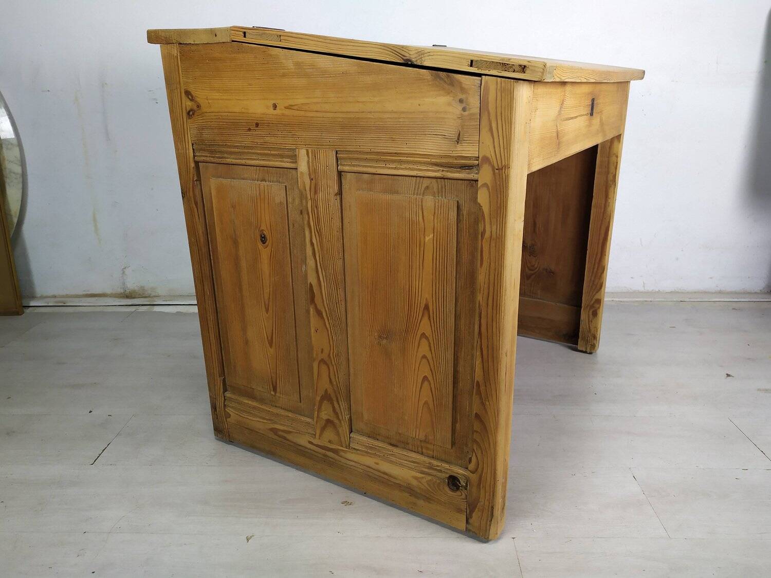 Striped pine office counter