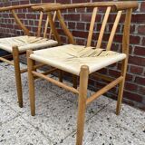 2 Scandinavian design chairs rope and teak