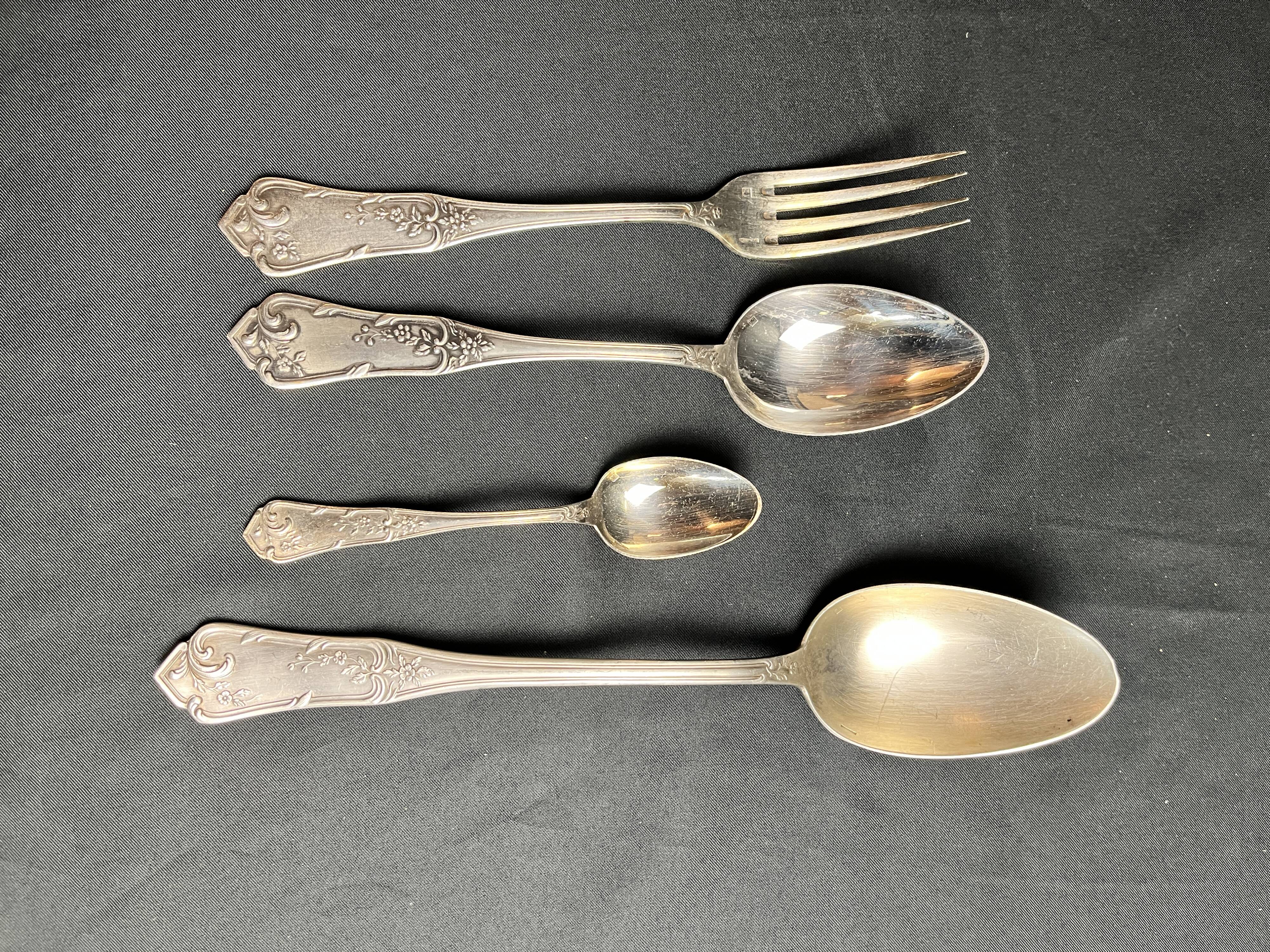 Tableware, cutlery 37 pieces silver metal Boulenger 20th century
