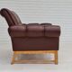 Fauteuil danois vintage, années 1970, cuir, bois de chêne