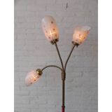Floor lamp with three shades of glass vintage