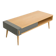 Coffee table with an oak cabinet equipped with 2 sliding doors, solid oak legs