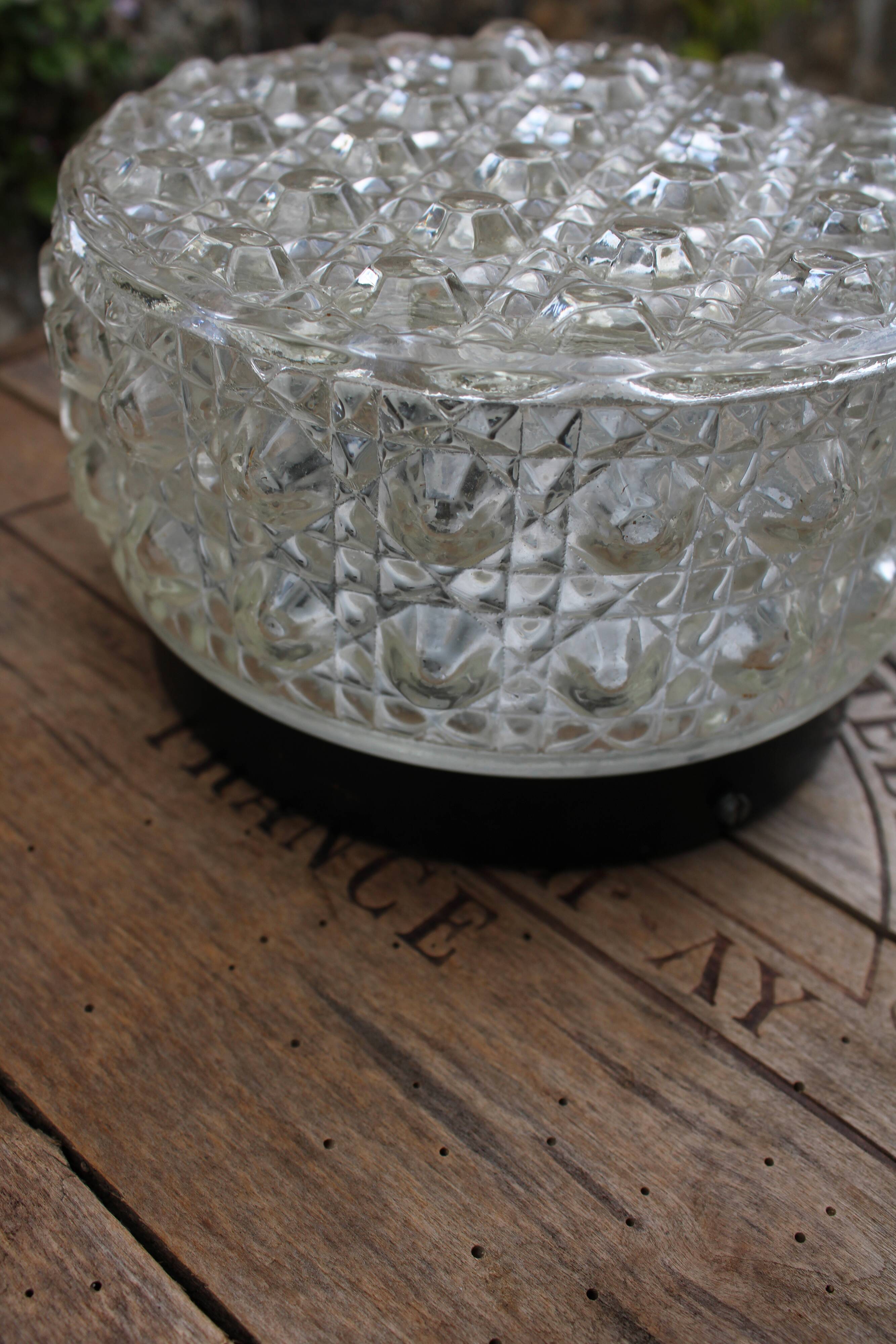 Moulded glass ceiling light