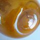 Blown glass carafe from Biot, amber, bubbled, vintage 70s
