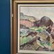 Original Swedish Oil on Canvas - 'The Dark Cliff' by Ellis Wallin - Signed - Dated 1962 - Vintage and Framed