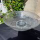 Large cut on bubbled crystal heel