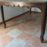 Expandable oak farm table. Late 19th.