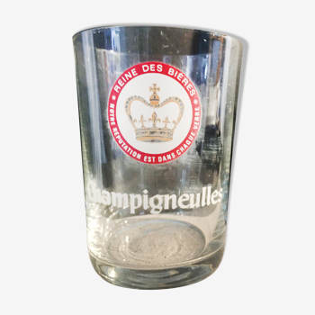 Old glass cup beer of Champigneulles 20cl