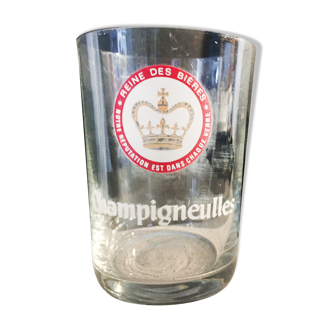 Old glass cup beer of Champigneulles 20cl