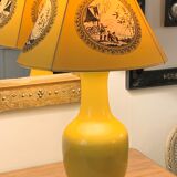 Pied de lampe porcelaine jaune