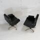 Pair of swivel armchairs, imitation leather and steel, Italy, circa 1960.