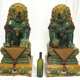 Pair of Chinese guardian lions foo dogs shishi imperial guardians ceramic