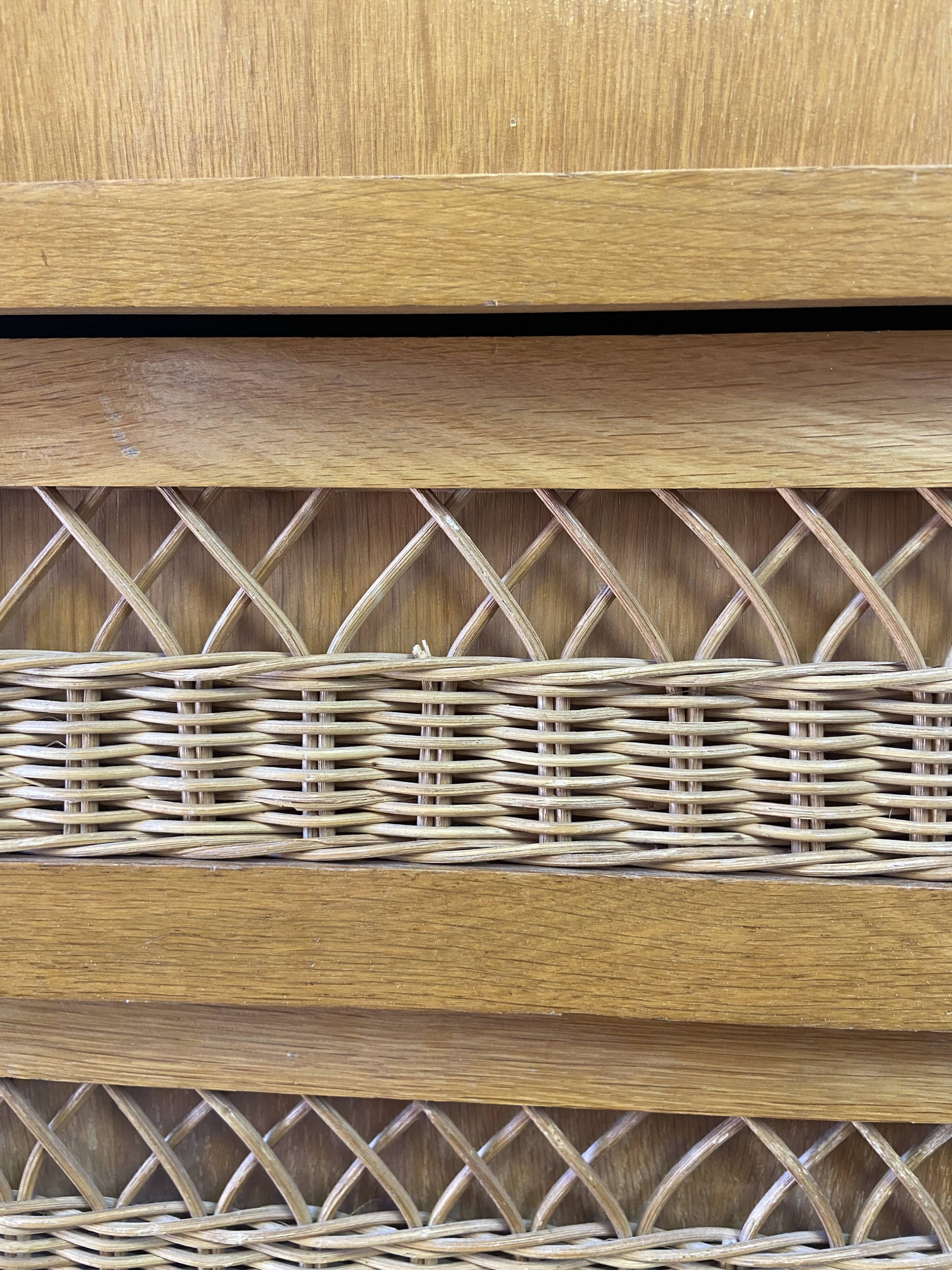 Vintage wood/wicker secretary