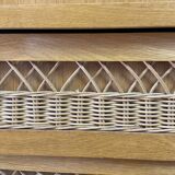 Vintage wood/wicker secretary