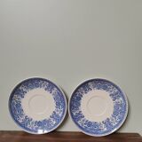 Set of 2 vintage Villeroy and Boch Burgenland plates with blue flower pattern