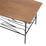 Coffee table with a wooden top, 1950s.