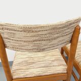 Pair of vintage Baumann chairs in wood and fabric from the 70s