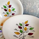 Six vintage plates in fine earthenware from Gien service "Gentilly"