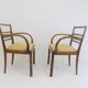 Set of 2 Art Deco chairs in birch burl