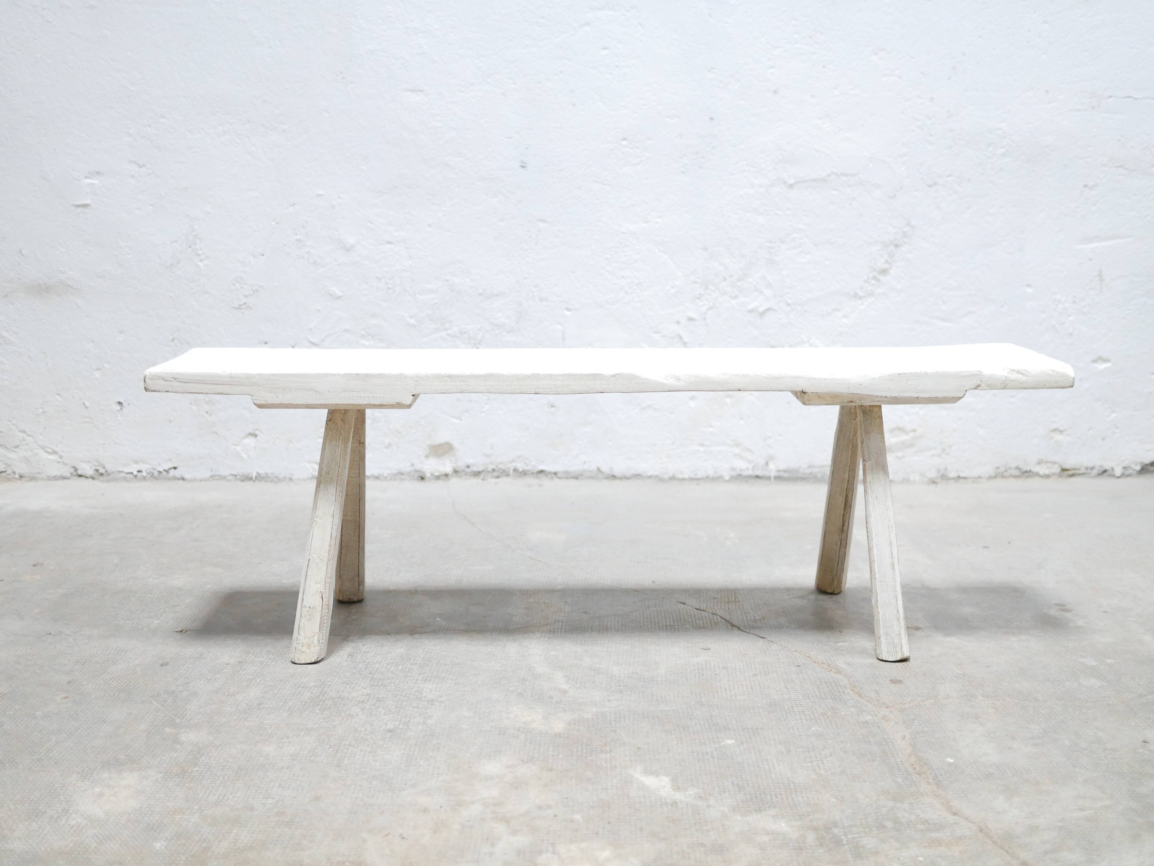 Vintage wooden farmhouse bench