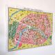 Old map New Paris monumental 75x55cm edition A. Leconte 1960