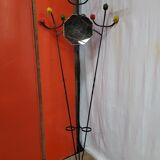 Porte manteau et porte parapluie fer forgé et miroir