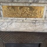 Louis XVI fireplace in veined grey marble with original gilded bronzes from the 19th century.