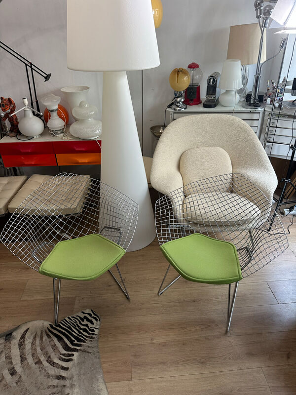 Paire de fauteuils Diamond Bertoïa pour Knoll Studio