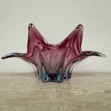 Mid century Murano pink glass bowl , 1970s
