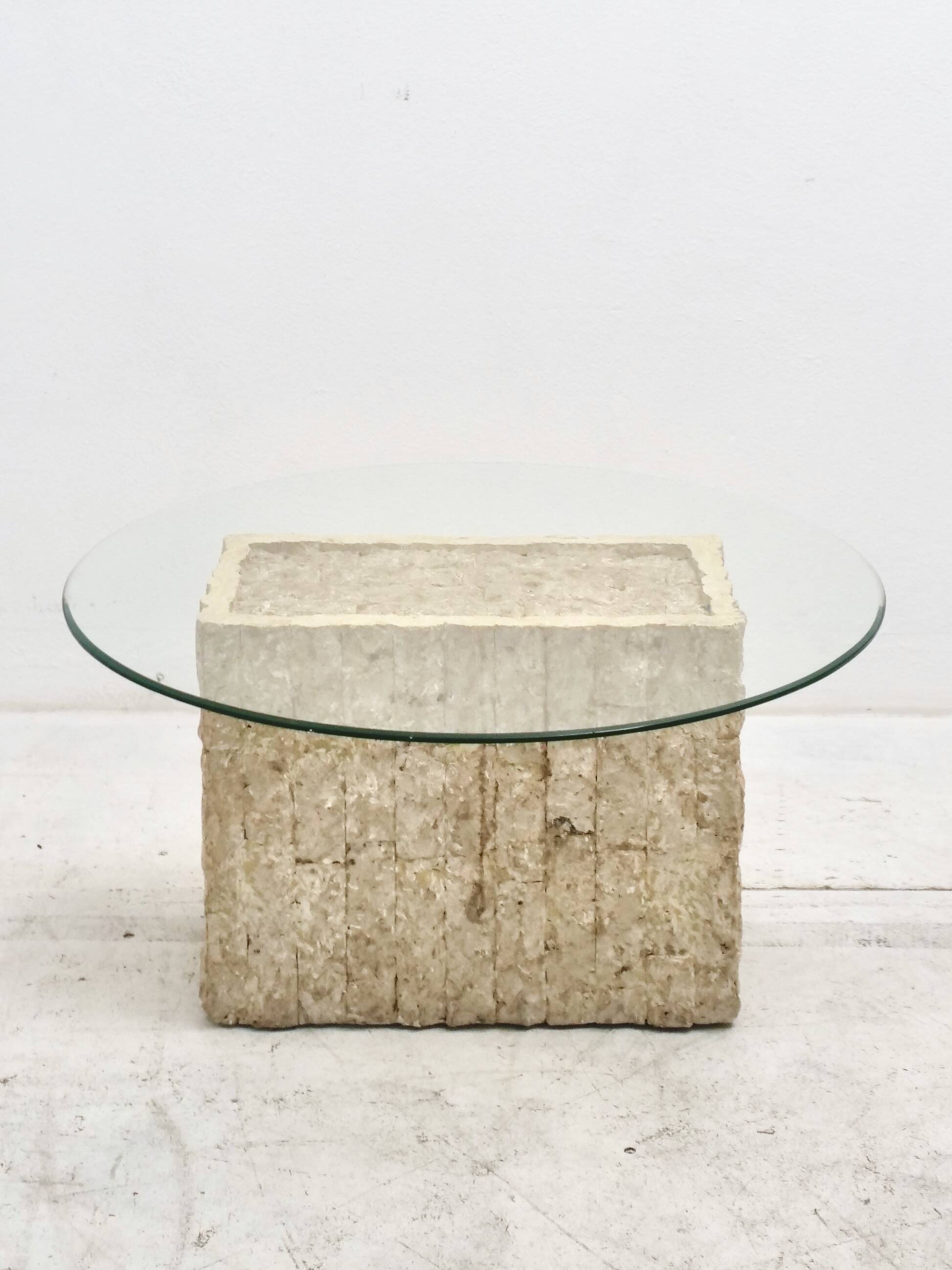 side table in travertine