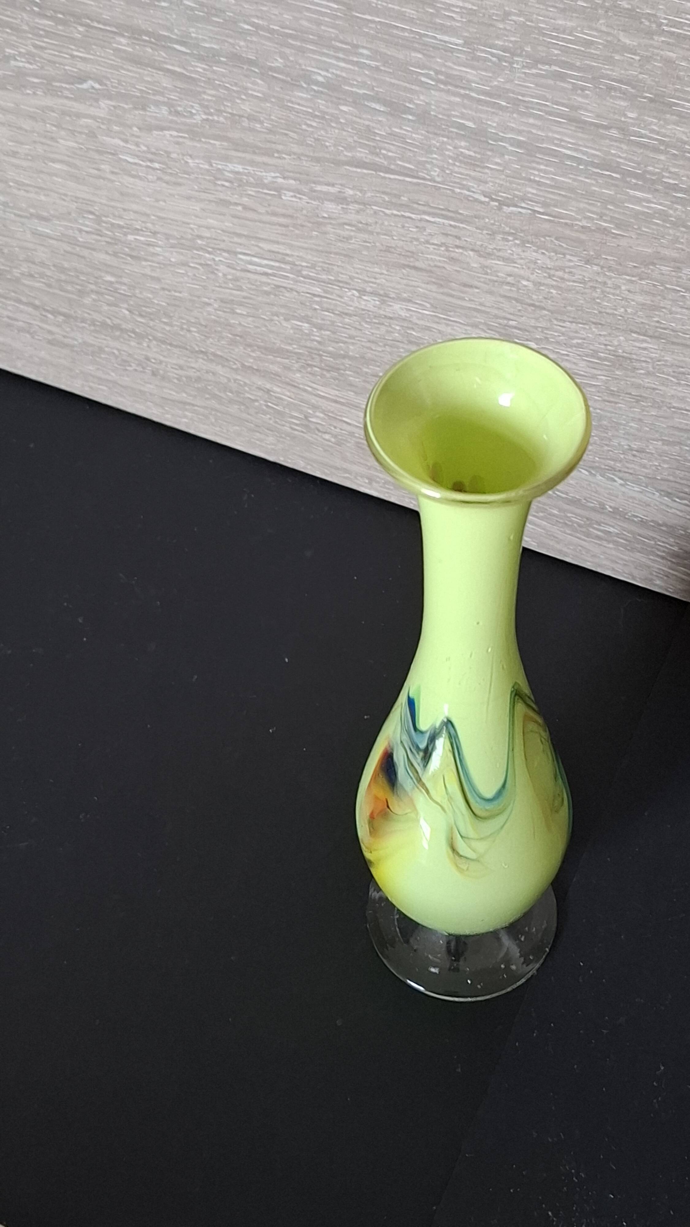 Chinese Dalian Glass vase - Snowflakes 1950