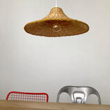 Suspension en rotin vintage