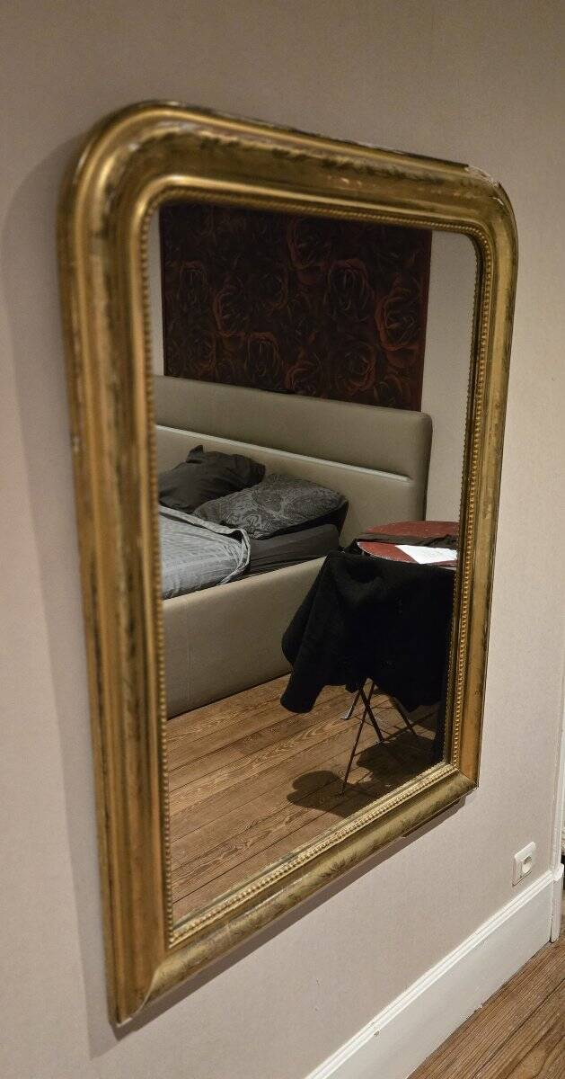 Louis Philippe period mirror in gilded wood