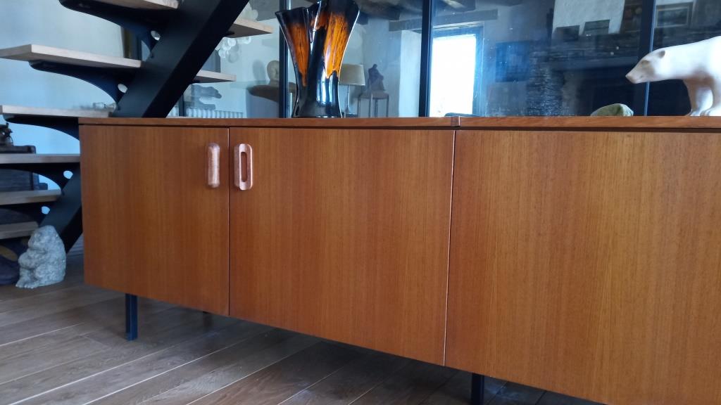 Teak veneer sideboard