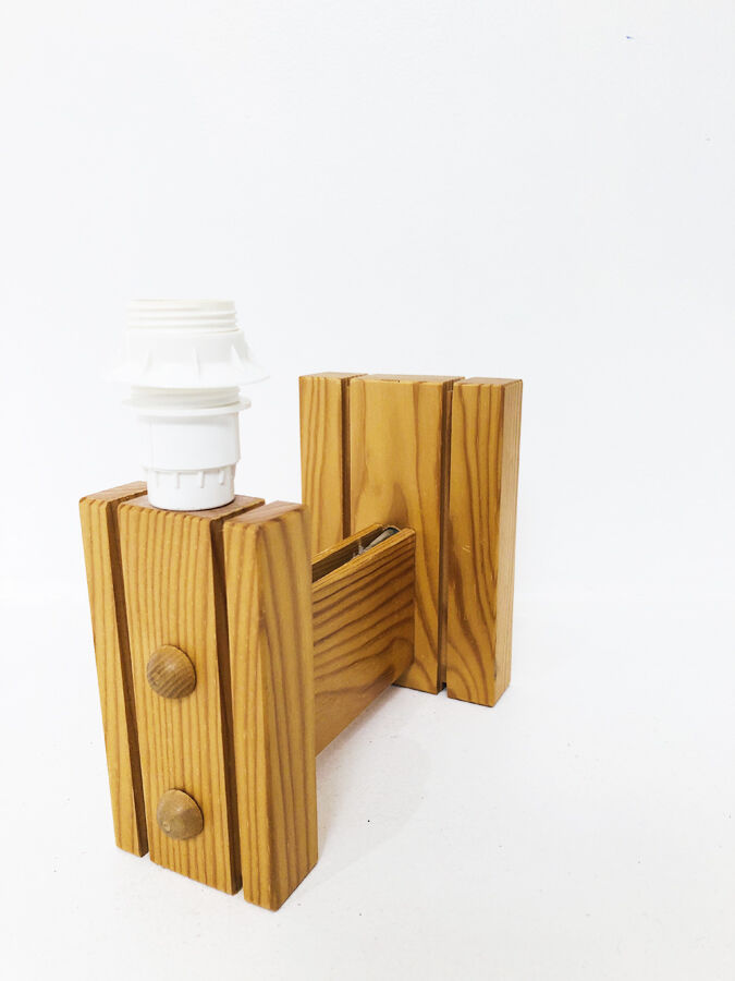 Scandinavian pine wall lamp, 1970-80