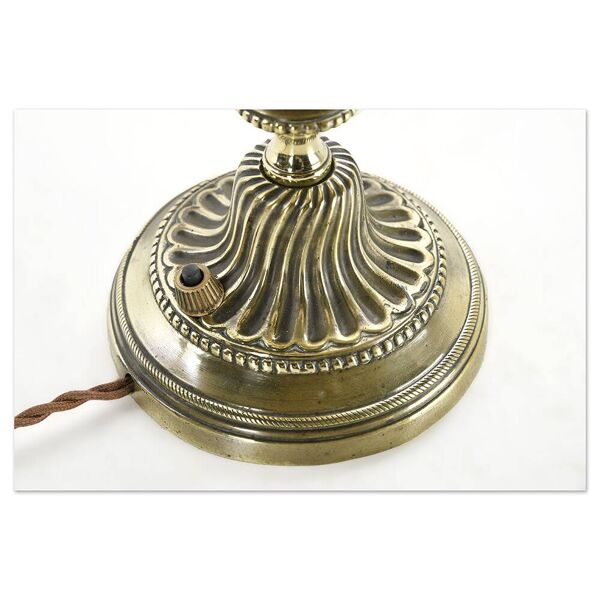 Lampe de table en laiton et verre moulé