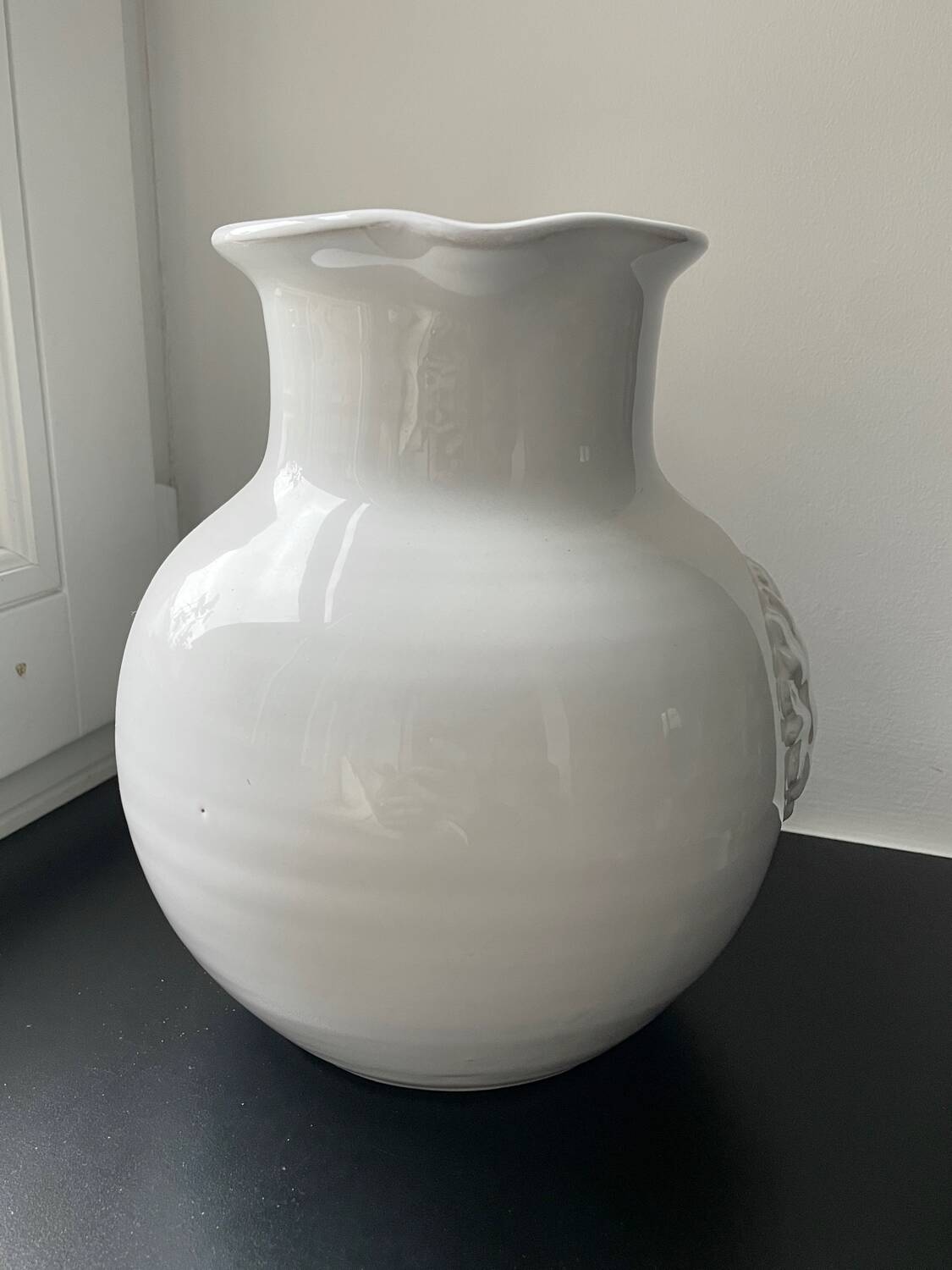Vase, white ceramic sun jug