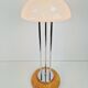 Vintage Mushroom Opaline Glass and Chrome Table Lamp, 1970s