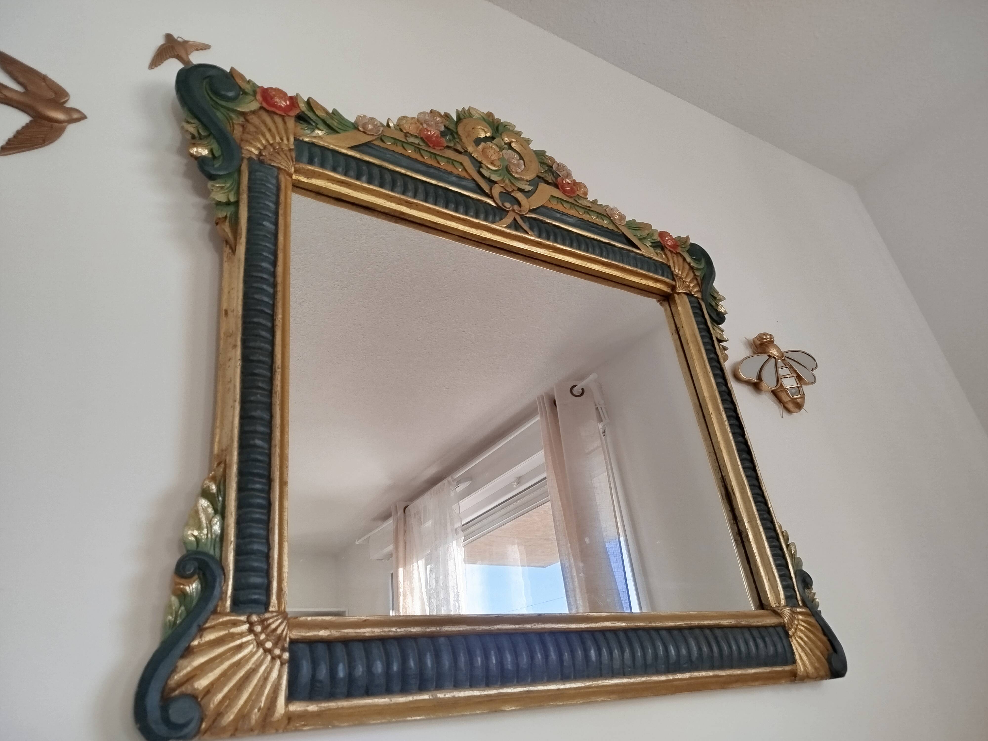 Art Deco floral mirror 1970