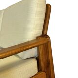 Canapé vintage deux places en pin des années 70 au design minimaliste